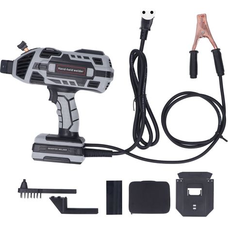 [JAMAIS UTILISÉ]Kit de soudage portatif à l'arc électrique avec onduleur IGBT et réglage du courant (6 positions), pour électrodes de 1,6 à 3,2 mm (1/16 à 1/8 pouce), gris, prise UE 220 V. (1/5)