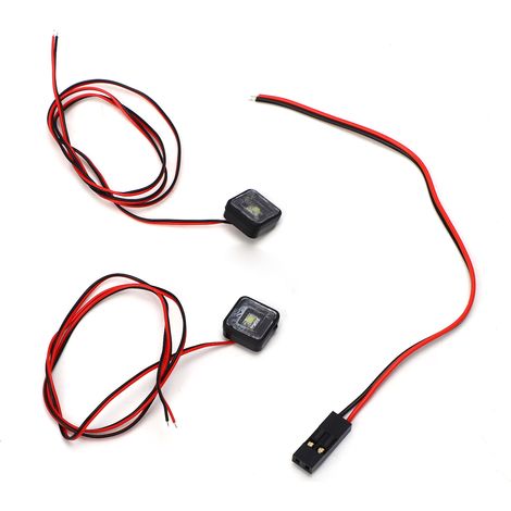 Phares LED blancs pour voitures télécommandées, installation facile, alimentation positive et négative. (1/5)