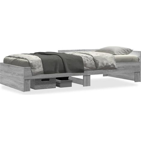 Maison Exclusive - Bettgestell Grau Sonoma 75x190 cm Holzwerkstof