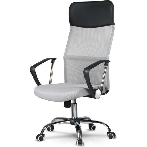 Chaise de bureau ergonomique - gris - design Sydney - respirante (1/5)