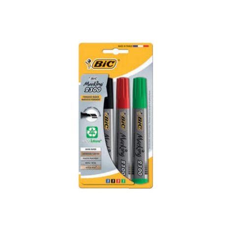 Este blíster contiene cuatro marcadores permanentes en negro, azul, rojo y verde diseñados para escribir sobre todo tipo de superficies. Selecciona el