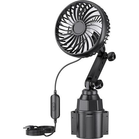 Ventilateur de voiture portable porte-gobelet à tête (1/5)