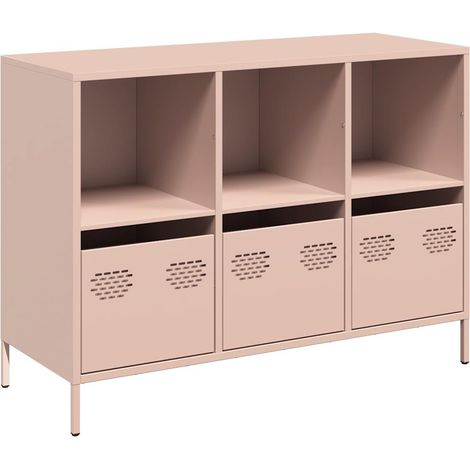 Buffet,Bahut,Meuble de Rangement rose 101,5x39x73,5 cm acier laminé à froid CFW28241 (1/5)