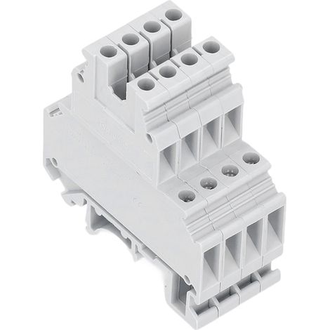 Lot de 100 bornes de raccordement montage rail DIN double étage cuivre étamé 500V 32A UKK-5 (1/5)
