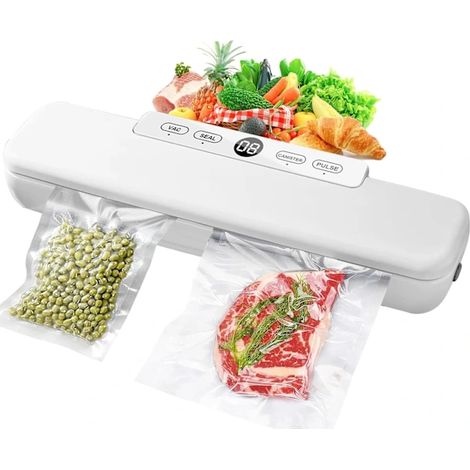 Machine sous vide pour cuisson sous vide, 4 en 1, facile à utiliser, conserve les aliments sous vide - Blanche (1/5)
