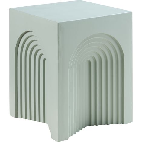 Tavolino laterale arcuato versatile e senza tempo 45 x 35 x 35 cm MDF verde opaco 030010911