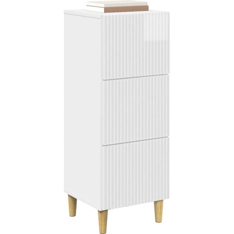 Maison Exclusive - Mobile con Cassetti Bianco Lucido 33 x 34,5 x 90 cm