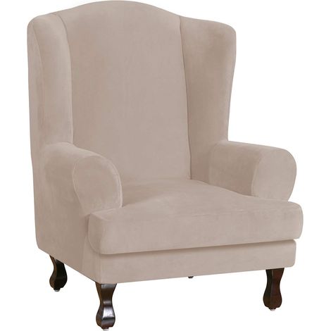 Housses de fauteuils Velours Housse de Canapé Extensible, Revêtement de Canapé Relax élastique (Couleur Sable)-Fei Yu (1/5)