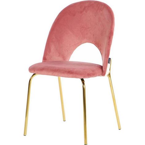 Chaise en velours rose gris 49 x 53 x 87 cm (1/2)