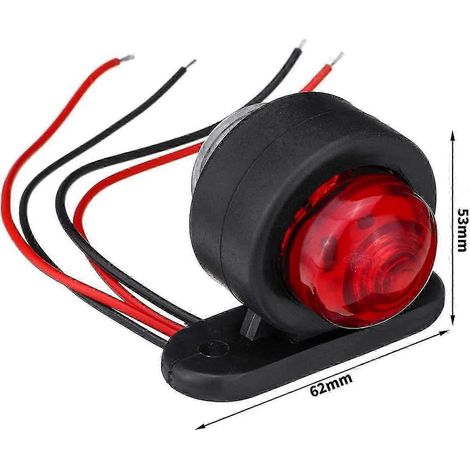 Paquete de 4 luces LED de posición lateral, 12-24 V, luz de advertencia blanca y roja de doble cara, luces de estacionamiento y gálibo para camiones y remolques. (1/4)