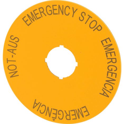 Targhetta descrittiva M22-XAK2 per pulsante di sicurezza con descrizione (1/4)
