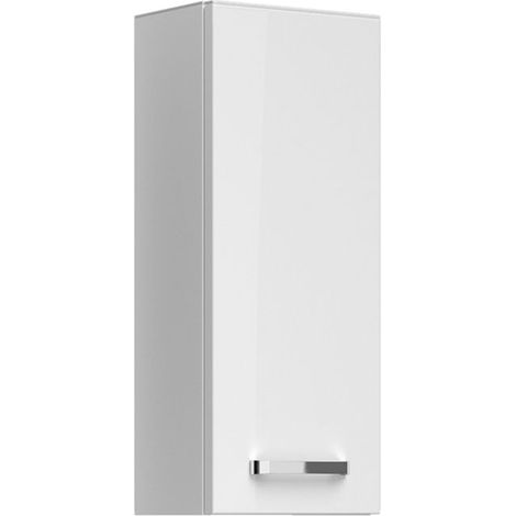 Badezimmer Wandschrank FES-4010-66 Hängeschrank in weiß glänzend - B/H/T: 30/70/17cm (1/4)