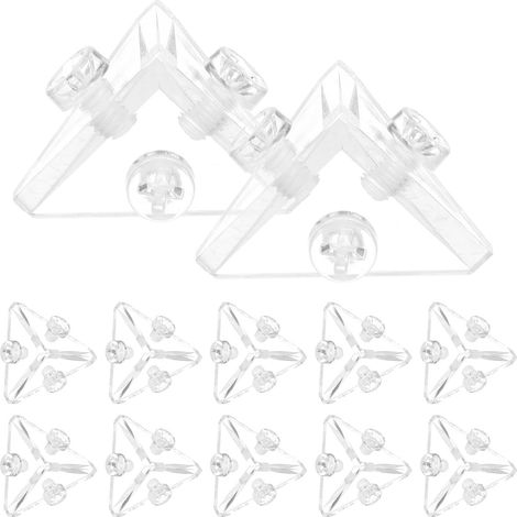 Lot de 12 Connecteurs Triangulaires Haute Transparence en Acrylique Transparent Fixation Facile pour Vitrines pour Boîtes à Bijoux et Montages D'angle Minimalistes (1/5)