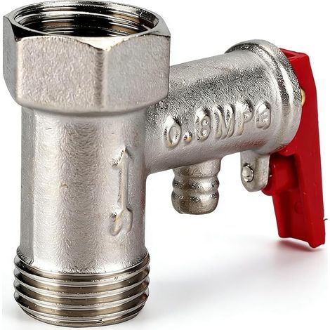 Soupape de Sécurité Chauffe Eau 1/2, 0.8MPa Soupapes de Décharge de Pression en Laiton pour Chauffe Eau Electrique (1/5)