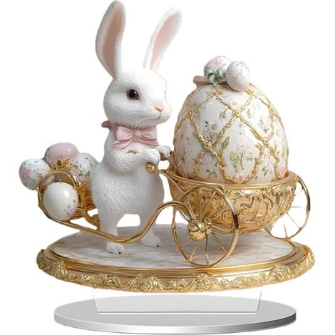 Oeufs De Pâques - Décoration En Acrylique Pour Table - Ornement De Fête - 20 X 19 X 1 Cm - 1 Pièce (1/5)