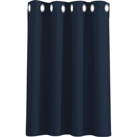 Rideau occultant thermique à œillets pour petites fenêtres, décoration cuisine/chambre, occultant, 132 cm de large x 90 cm de haut, bleu foncé, 1 panneau