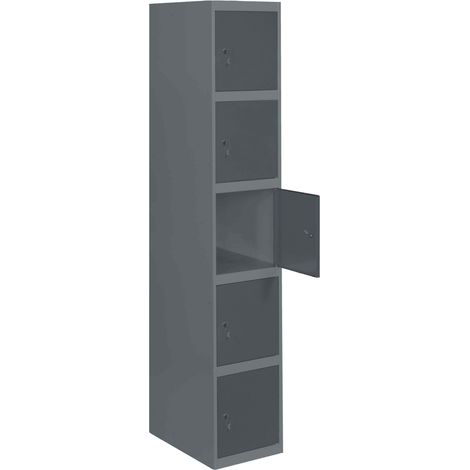 SimonRack Armadietto Spogliatoio Metallico 5 Ante, 1800x300x500 mm, Serratura con Chiave e Areatori, Antracite - Simonlocker