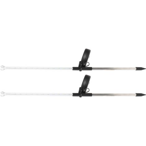 Lot de 2 lampes solaires LED étanches IP44 pour pelouse, décoration romantique de jardin, éclairage paysager extérieur, lumière blanche (1/5)