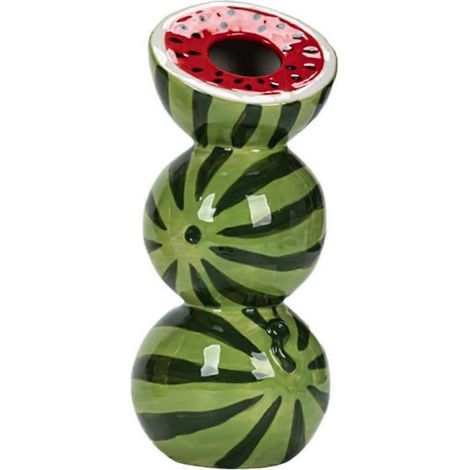 Vase en céramique en forme de pastèque, ornement de bureau avec fleurs fraîches, décoration pour la maison, le salon et le bureau, style moderne (1/5)