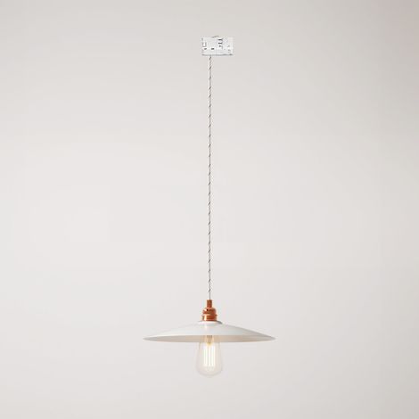 Creative Cables - Candeeiro suspenso com abajur em cerâmica Placa de calha -lâmpada incluída