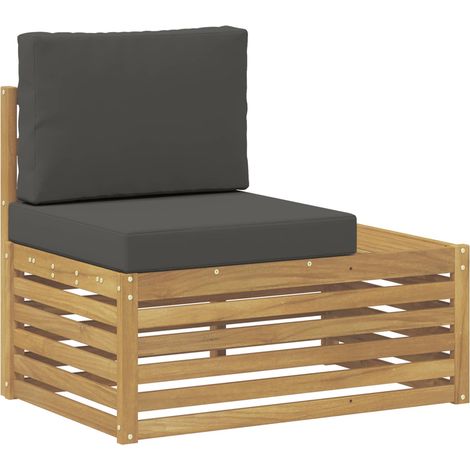 Outdoor End sofa White 91 x 63 x 73 cm Solid Acacia Wood vidaXL (1/5)