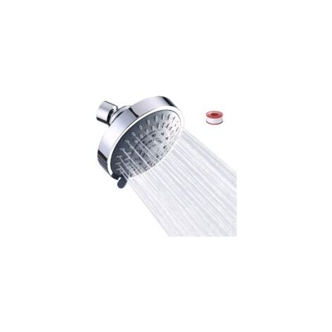 Cabezal de ducha, cabezal de ducha fijo, cabezal de ducha antical, cabezal de ducha de alta presión, cabezal de ducha tipo lluvia ajustable con ahorro de agua y 5 configuraciones, 2.5 GPM - Crezuo