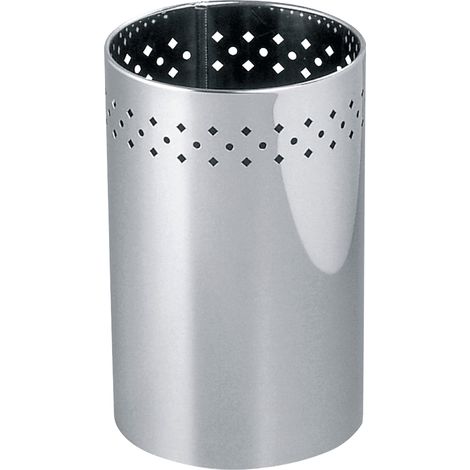 Inda - Poubelle de 10 litres en acier poli avec base (1/3)