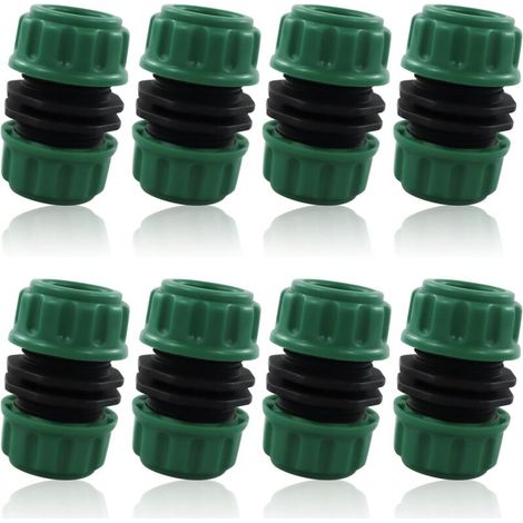 Lntyq Lot de 8 connecteurs rapides de tuyau de 1,27 cm, connecteurs d'extension en plastique pour jardin (vert) (1/4)