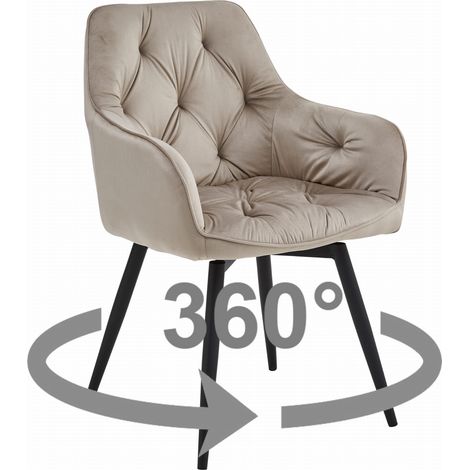 Chaise - leobert - velours beige foncepieds noirs