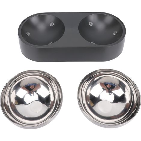 Gamelle antidérapant eau nourriture ensemble pour chien chat animal de compagnie maison en acier inoxydable - facile à nettoyer (1/5)