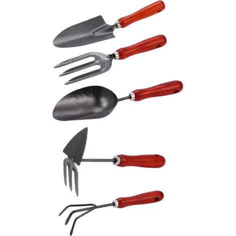 Kit De Ferramentas De Jardinagem Leve E Fácil De Usar, Composto Por Pá E Ancinho Em Aço Inoxidável. (1/5)