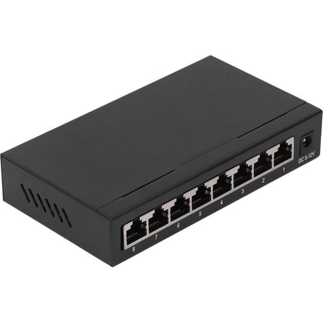 Switch Ethernet Gigabit 8 Ports Hub Réseau Silencieux Plug and Play (Standard US 100-240V) (1/5)