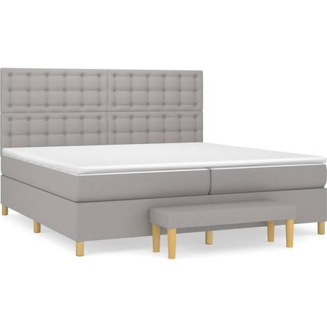 Maison Exclusive - Cama box spring con colchón tela gris claro 20