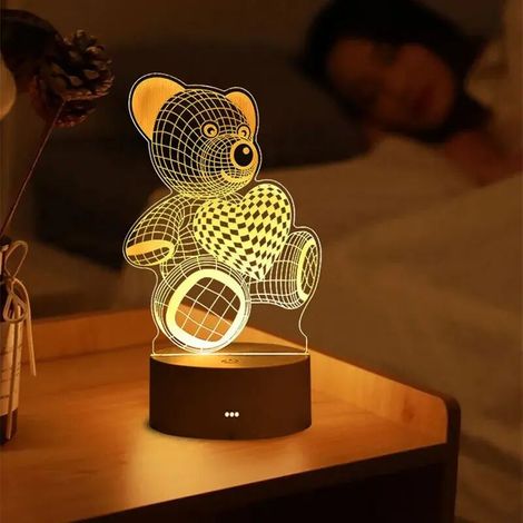USB LED Veilleuses Enseigne Au Néon Lampe De Noël Décorations De Noël Pour La Maison Chambre Décor D'anniversaire Cadeaux De Mariage 8 - Ours