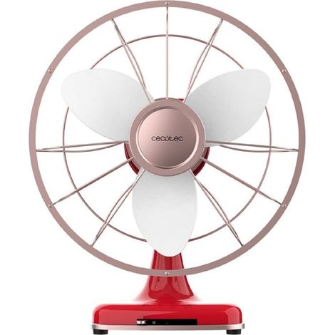 Cecotec Ventilador de Sobremesa EnergySilence 1090 RetroDesk Design. 40W de potencia, 12 Pulgadas, Diseño único y elegante
