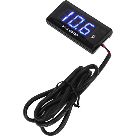 Voltmètre universel LCD pour moto, ultra-fin et étanche, avec support gauche, 12 V CC, bleu. (1/5)