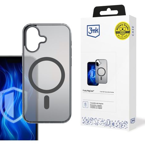 Funda MagCase 3mk Frosty negra para Apple iPhone 16 Plus (1/2)