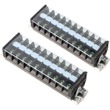 borniers à vis double rangée 660 V 20 A, couvercle anti-poussière, bloc de séparation de câbles multifonctionnel sécurisé T2010