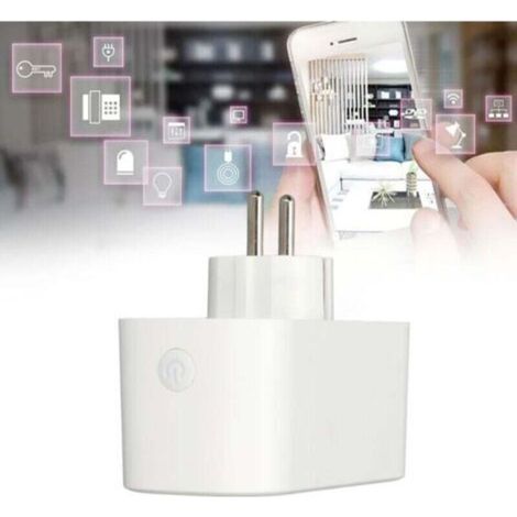 Prise intelligente Wifi Prise double prise Wifi Shunt double contrôle commande vocale interrupteur de temporisation Prise intelligente 2 en 1 AC 220‑--