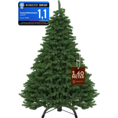 CASARIA® Weihnachtsbaum künstlich 140 150 180 240 cm dichte Spitzen schneller Aufbau Metallständer wie echt schwer entflammbar Tannenbaum Edeltanne 140cm