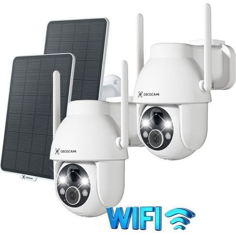 Caméra surveillance solaire - COCOCAM - COCOCAM - 2K (3MP) PTZ 360° - Batterie 5200mAh - Détection humaine IA - IP66 (1/5)