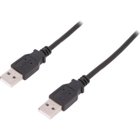 Cable USB 2.0 USB A prise des deux cotes 1.8m noir blindage double