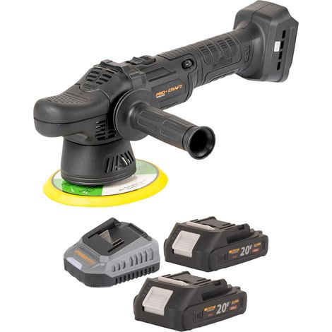 Pulidora a batería Procraft PM20bb 20 V 150 mm + 2 baterías de 2,0 Ah + cargador