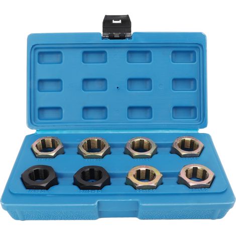 Kit de 8 pièces de réparation de filetage d'essieu, en acier au carbone, portable pour entretien de véhicule (1/5)