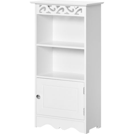Weißer MDF-Unterschrank 40x23x80 cm mit 2 Einlegeböden und Tür