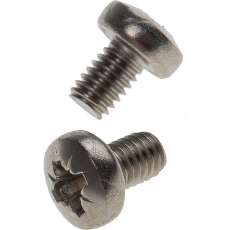 Vis à métaux RS PRO M4 à tête Cylindrique Pozidriv en Acier Inoxydable, 6mm ( Prix pour Sachet de 100 )