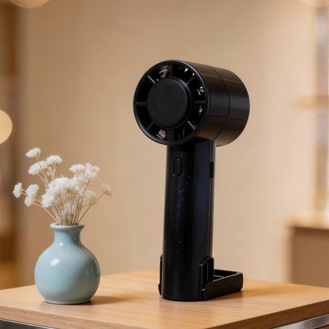 Filiyano – chargeur USB et mousqueton – mini ventilateur à turbine portatif de luxe avec chargeur USB et mousqueton bleu foncé (1/5)