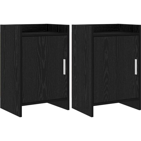 Comodini 2 pz Rovere Nero 40 x 30 x 60 cm Legno ingegnerizzato vidaXL (1/5)