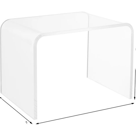 Taburete escalonado, acrílico resistente, diseño moderno, independiente, transparente (1/2)