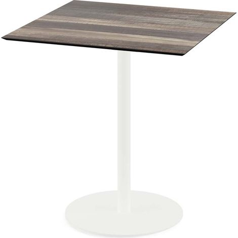 Urban table de bistrot avec piètement blanc + plateau HPL 70x70 cm - Veba